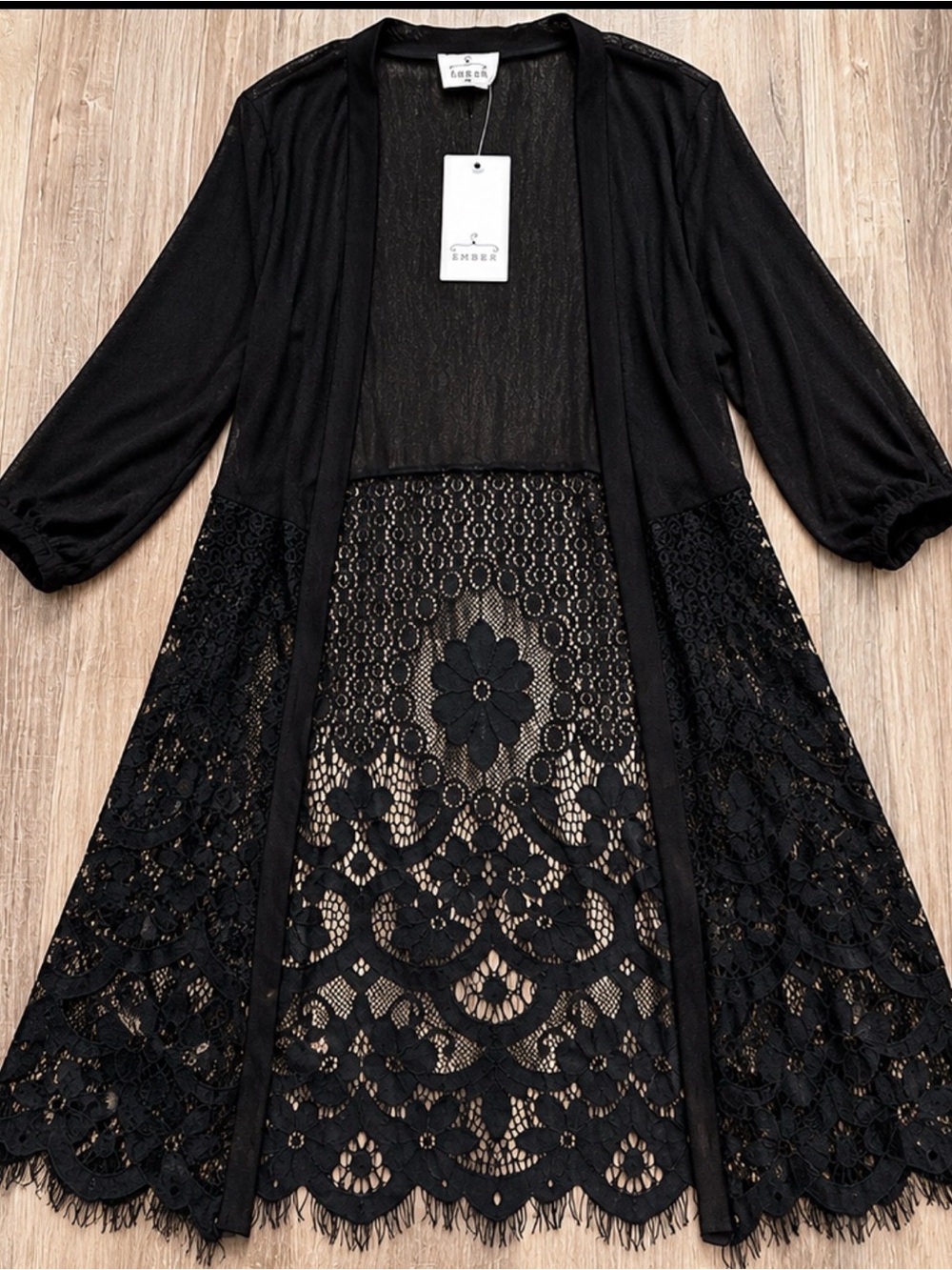 Ember Black Lace Overlay Dress